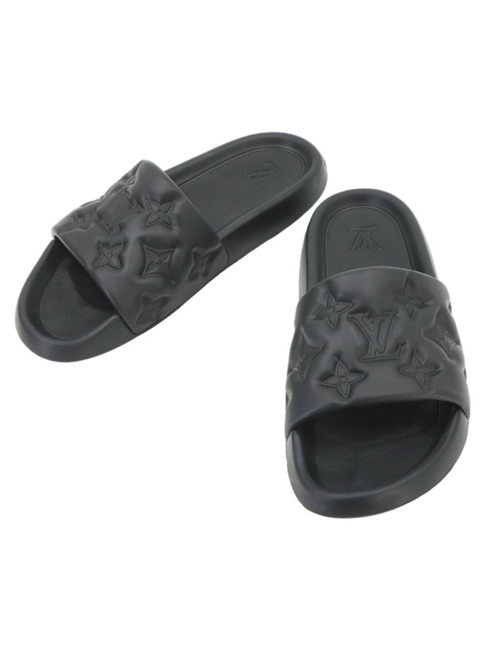 Louis Vuitton Waterfront Line Mules Monogram Sandals Black